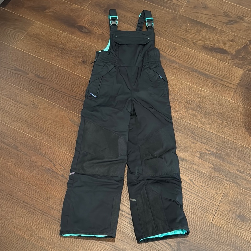 Champion Kids Black Snow Bib Overalls Size Medium 7-8